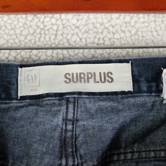 Vintage Gap Jeans Womens 36 Blue Utility Dark Wash Baggy Y2K Denim Heavyweight - Picture 9 of 14